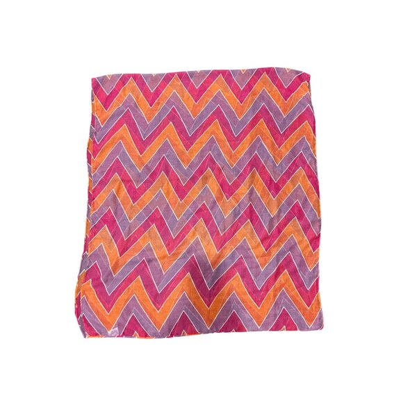 Chevron Print Infinity Scarf One Size Fits Most Polyester Shawl Wrap Lightweight - Picture 2 of 8